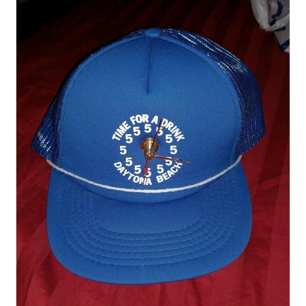 Daytona Beach Florida 5 O'CLOCK TIME FOR A DRINK SNAPBACK HAT W/ WORKING CLOCK